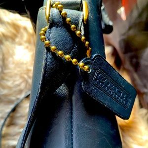 Navy Coach Crossbody Leather Purse